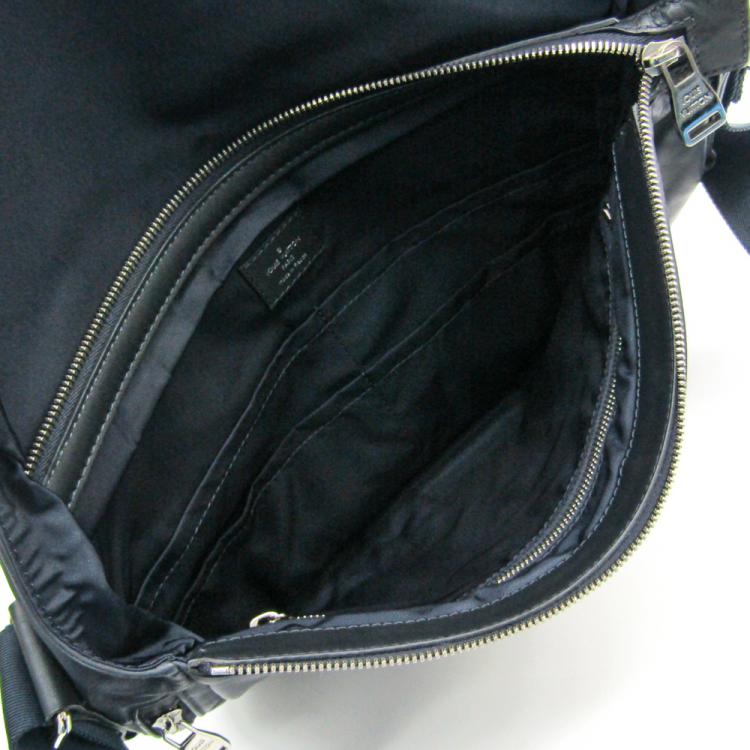 Pre Owned Louis Vuitton Navy Leather Messenger Bag