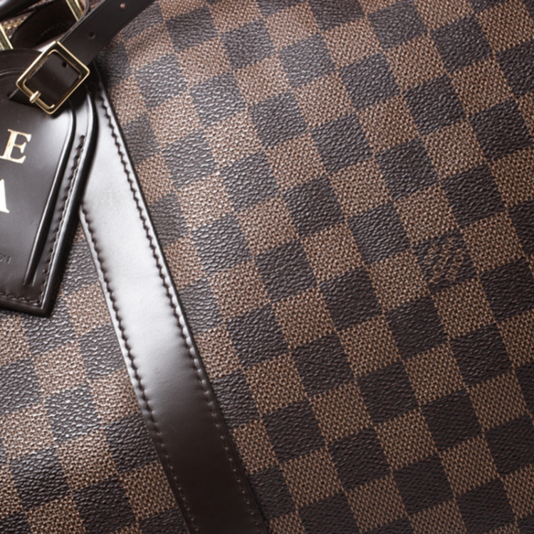 Pre Owned Louis Vuitton Damier Ebene Canvas Keepall Bandouliere 55