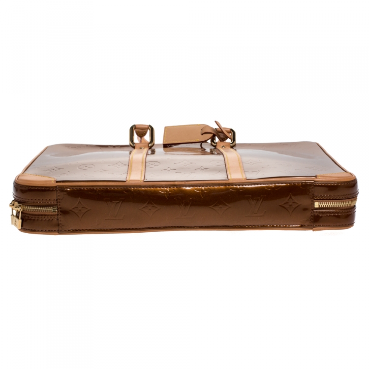 Pre Owned Louis Vuitton Bronze Monogram Vernis Vandam Briefcase
