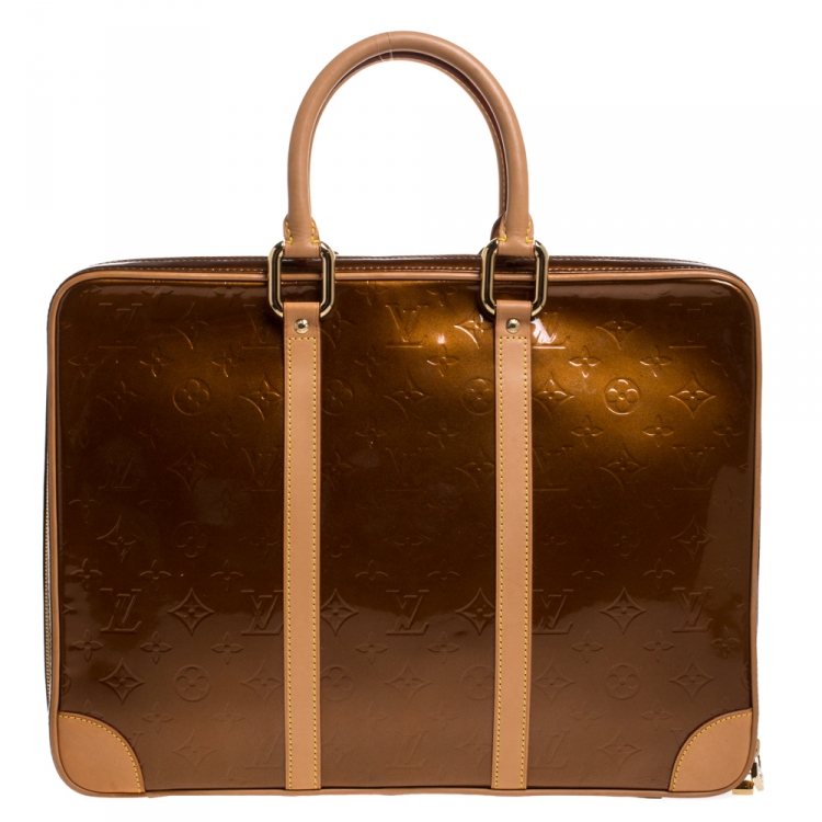 Pre Owned Louis Vuitton Bronze Monogram Vernis Vandam Briefcase