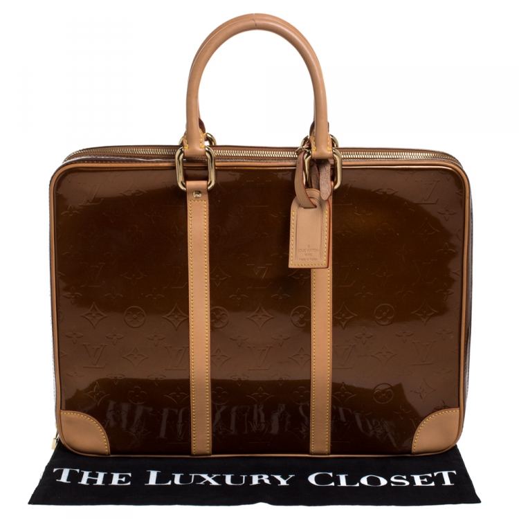 Pre Owned Louis Vuitton Bronze Monogram Vernis Vandam Briefcase
