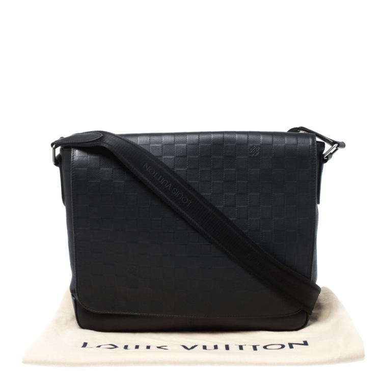 Pre Owned Louis Vuitton Onyx Damier Infini Leather District MM Bag