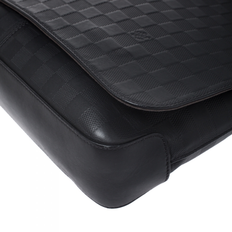 Pre Owned Louis Vuitton Onyx Damier Infini Leather District MM Bag