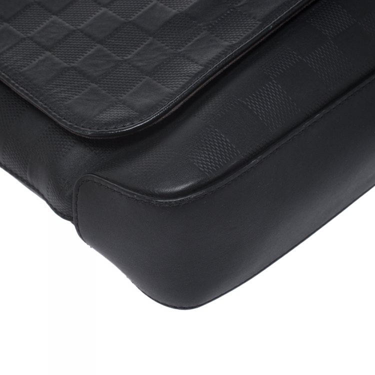 Pre Owned Louis Vuitton Onyx Damier Infini Leather District MM Bag