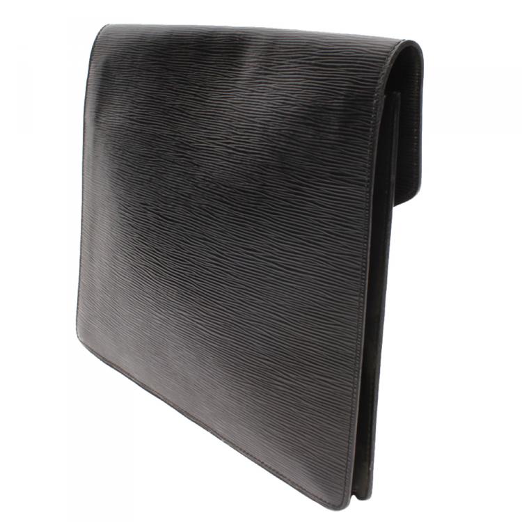 Pre Owned Louis Vuitton Noir Epi Leather Porte Documents Senateur Document Case