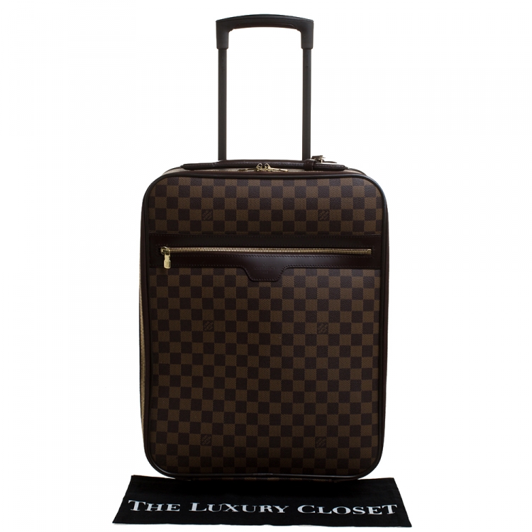 Pre Owned Louis Vuitton Damier Ebene Canvas Pegase 45 Luggage