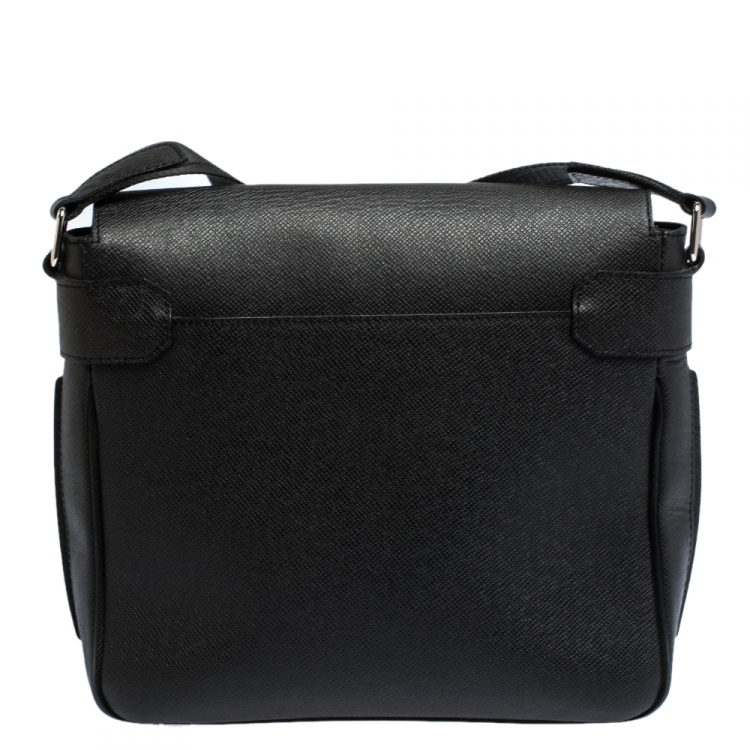 Pre Owned Louis Vuitton Black Taiga Leather Roman PM Bag 