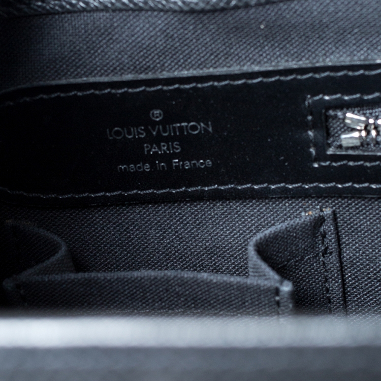 Pre Owned Louis Vuitton Black Taiga Leather Kasbek PM Bag