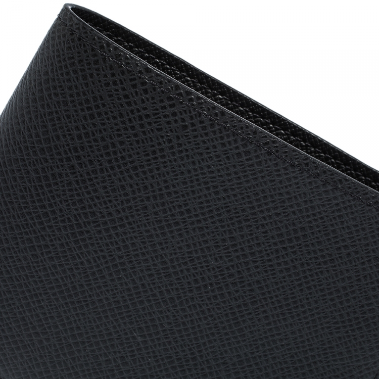 Pre Owned Louis Vuitton Black Taiga Leather Slender Bifold Wallet
