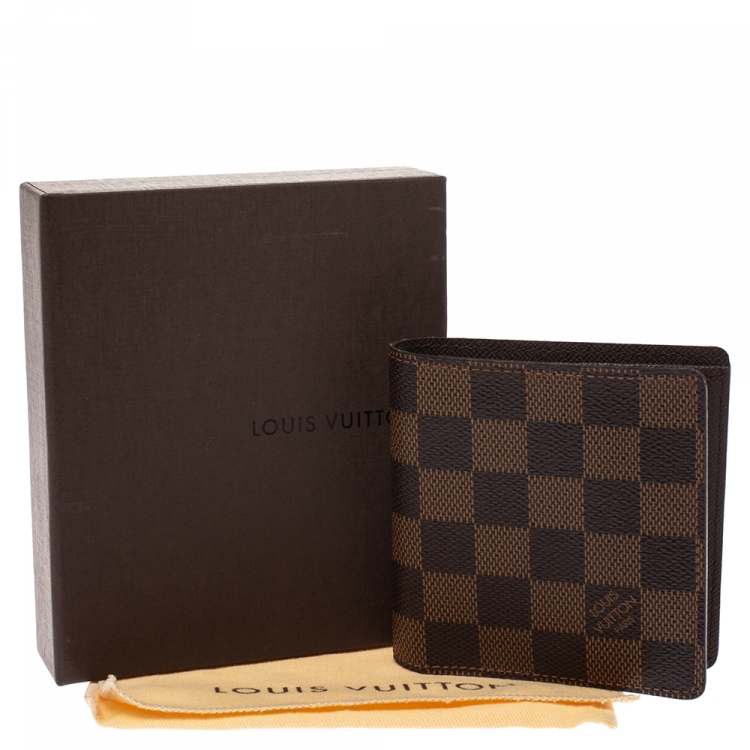 Pre Owned Louis Vuitton Brown Damier Canvas Bifold Wallet 
