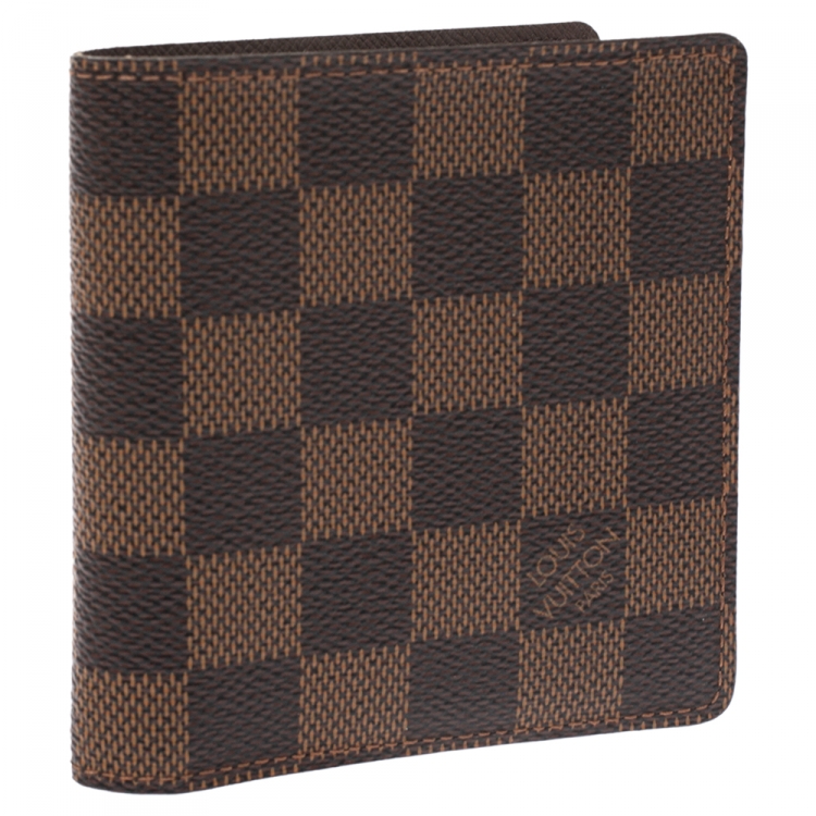Pre Owned Louis Vuitton Brown Damier Canvas Bifold Wallet 
