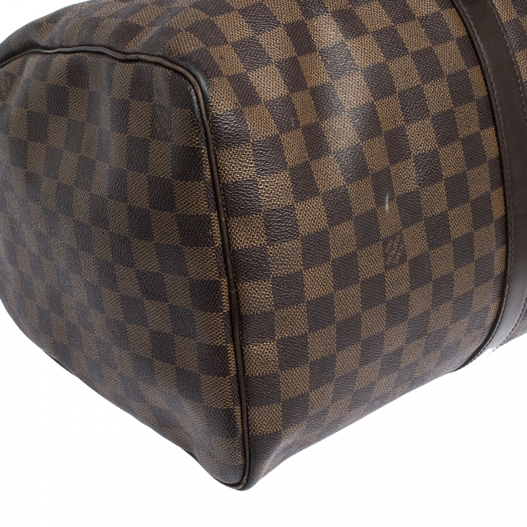 Pre Owned Louis Vuitton Damier Ebene Canvas Keepall Bandouliere 50