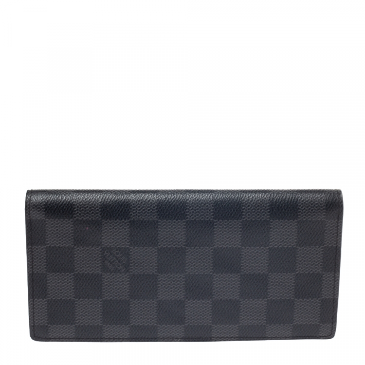 Pre Owned Louis Vuitton Damier Graphite Canvas Brazza Wallet