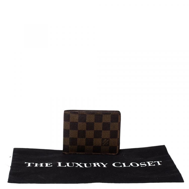 Pre Owned Louis Vuitton Damier Ebene Canvas Multiple Wallet