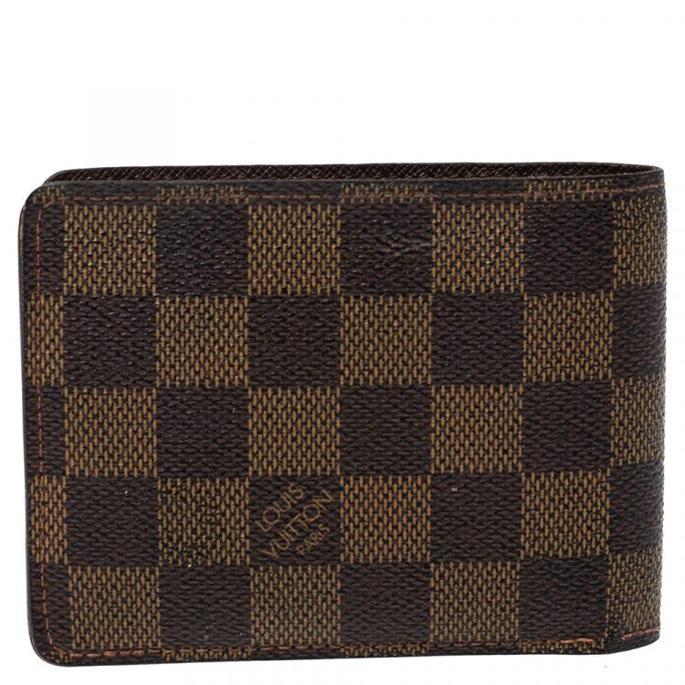 Pre Owned Louis Vuitton Damier Ebene Canvas Multiple Wallet