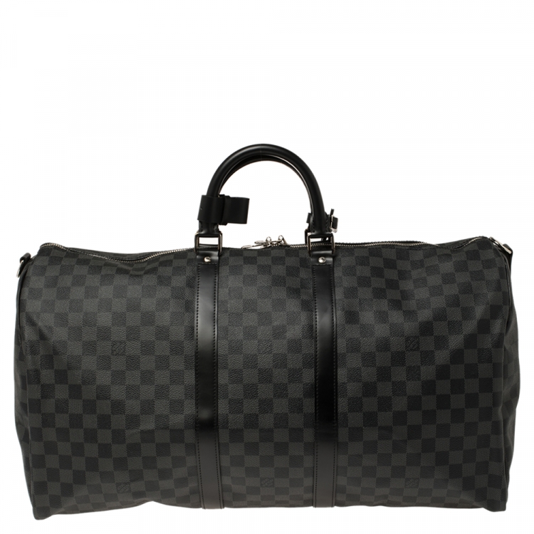 Pre Owned Louis Vuitton Damier Graphite Canvas Keepall Bandouliere 55 Bag