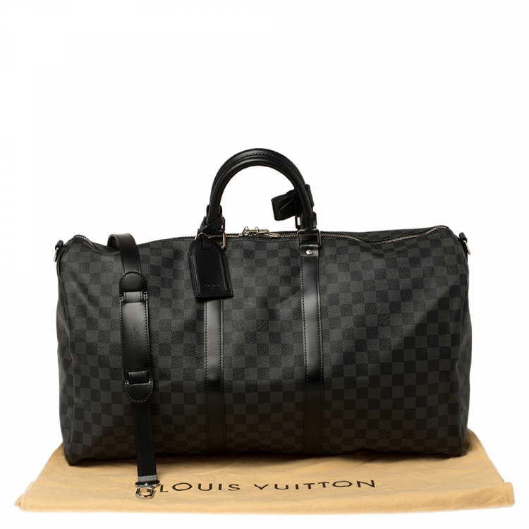 Pre Owned Louis Vuitton Damier Graphite Canvas Keepall Bandouliere 55 Bag