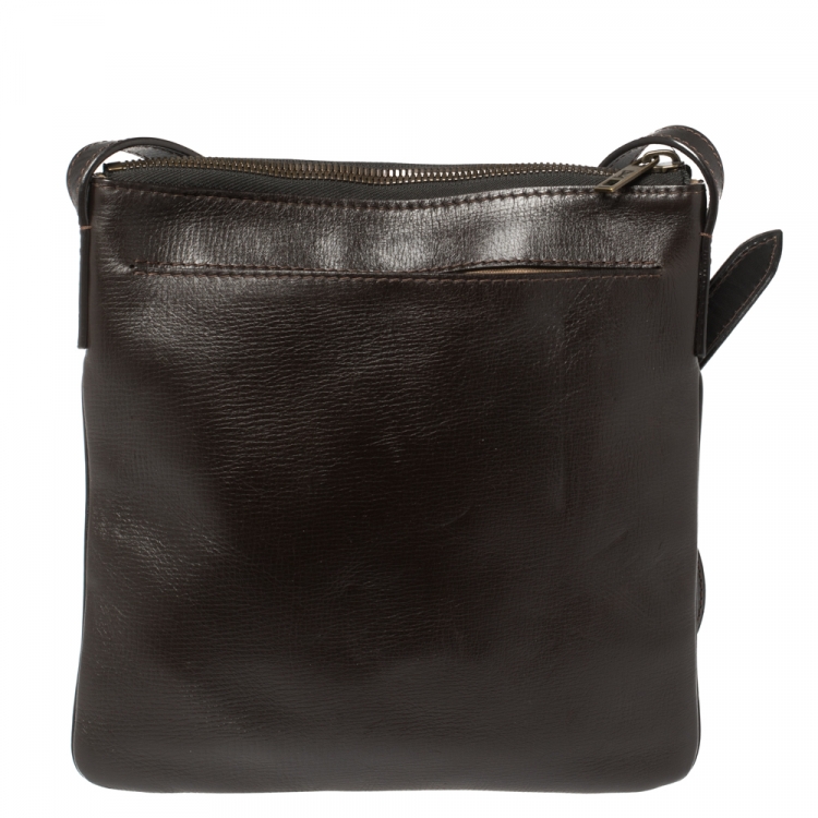 Pre Owned Louis Vuitton Dark Brown Utah Leather Shawnee Pochette Bag