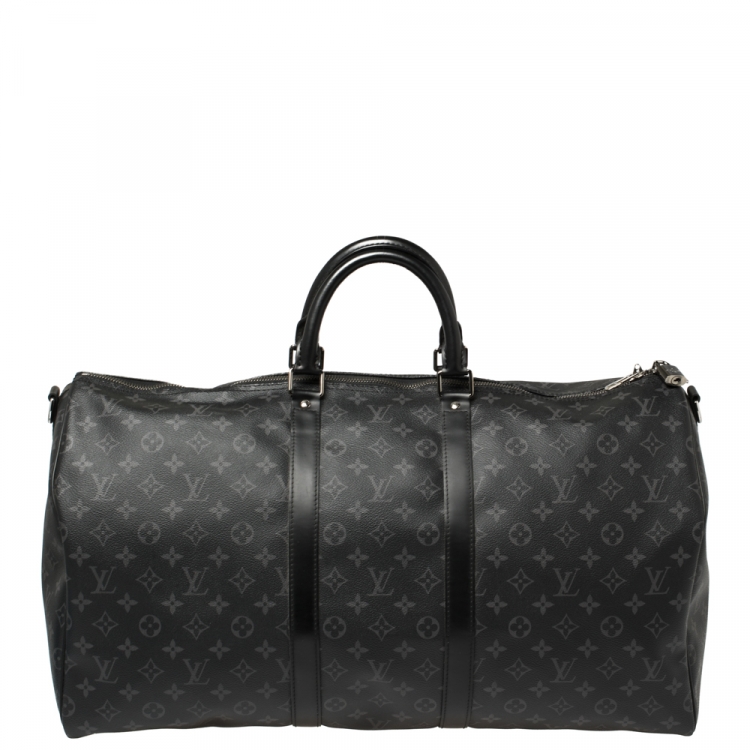Louis Vuitton x Yayoi Kusama Keepall 55 Monogram Eclipse in Coated Canvas  with Black-tone - US