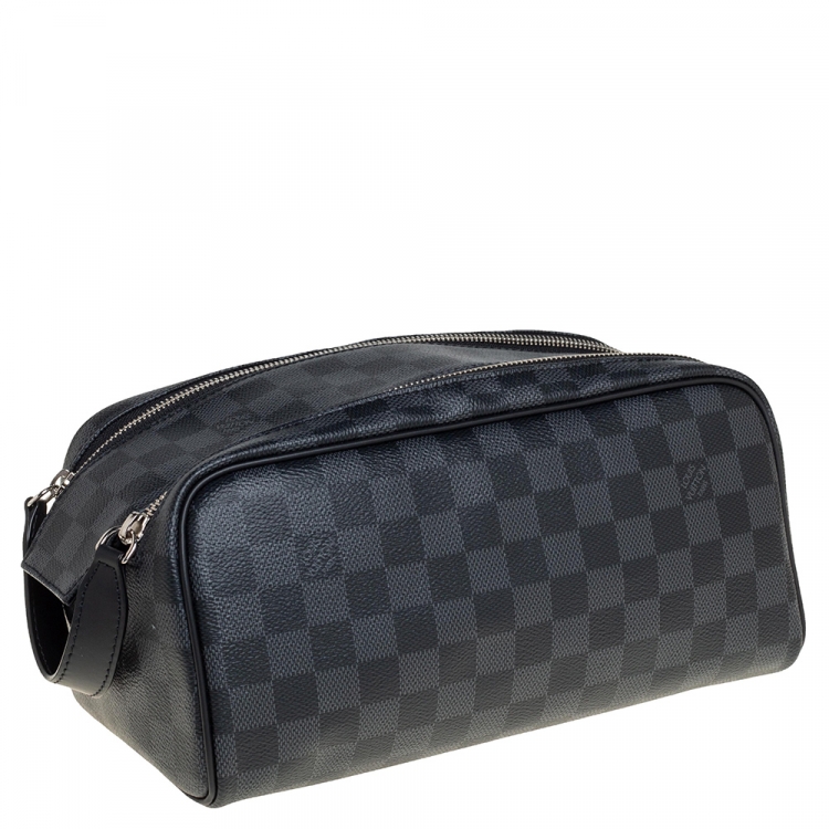 Pre Owned Louis Vuitton Damier Graphite Toilet Dopp Kit Pouch