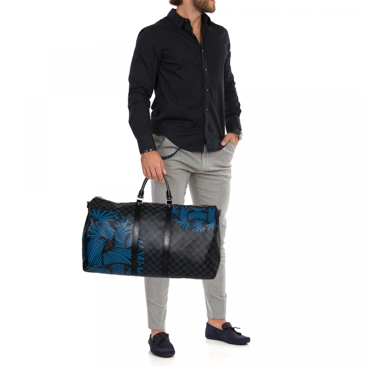 Louis Vuitton Damier Graphite Canvas Christopher Nemeth Blue Rope Keepall  Bandouliere 55 Louis Vuitton