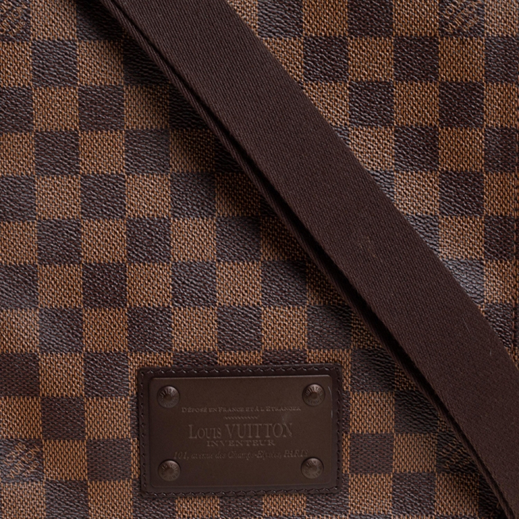 Pre Owned Louis Vuitton Damier Ebene Canvas Brooklyn PM Messenger Bag