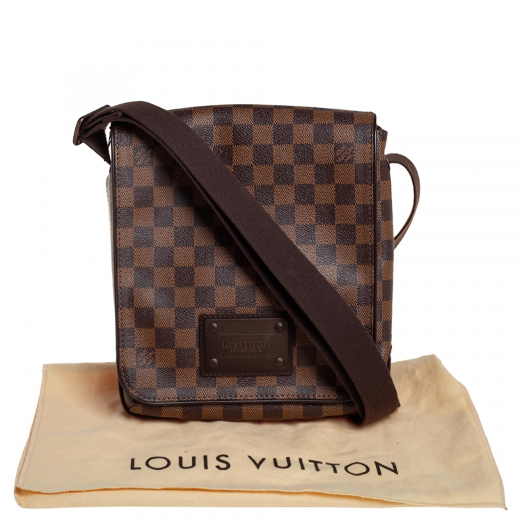 Pre Owned Louis Vuitton Damier Ebene Canvas Brooklyn PM Messenger Bag