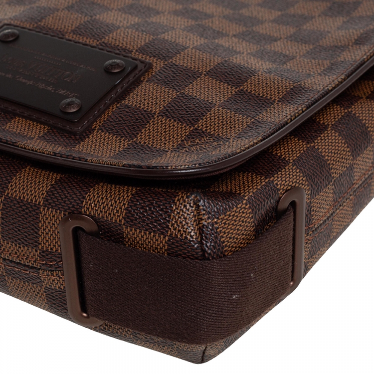 Pre Owned Louis Vuitton Damier Ebene Canvas Brooklyn PM Messenger Bag