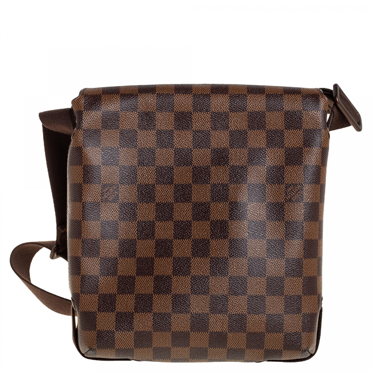Pre Owned Louis Vuitton Damier Ebene Canvas Brooklyn PM Messenger Bag