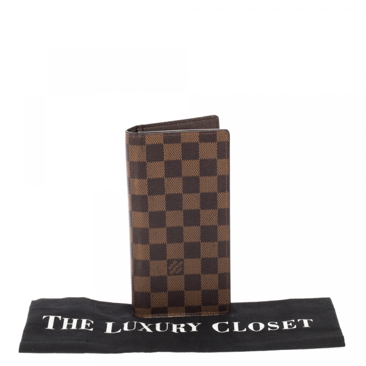 Pre Owned Louis Vuitton Damier Ebene Canvas Brazza Wallet