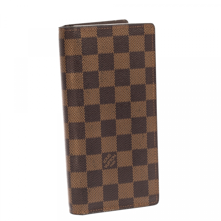 Pre Owned Louis Vuitton Damier Ebene Canvas Brazza Wallet