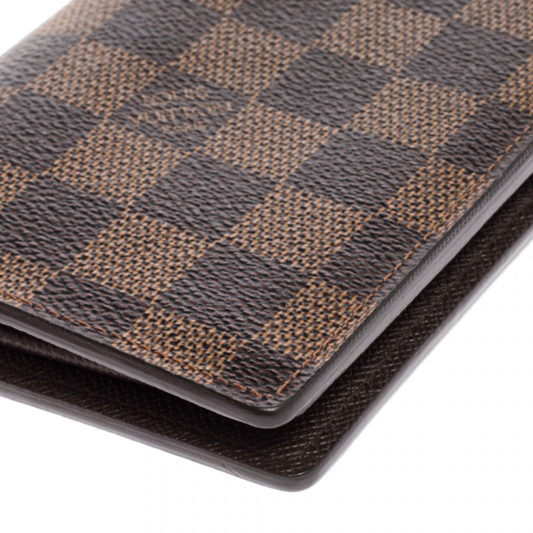 Pre Owned Louis Vuitton Damier Ebene Canvas Brazza Wallet