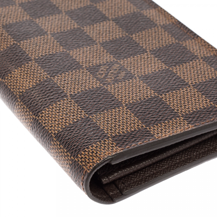 Pre Owned Louis Vuitton Damier Ebene Canvas Brazza Wallet