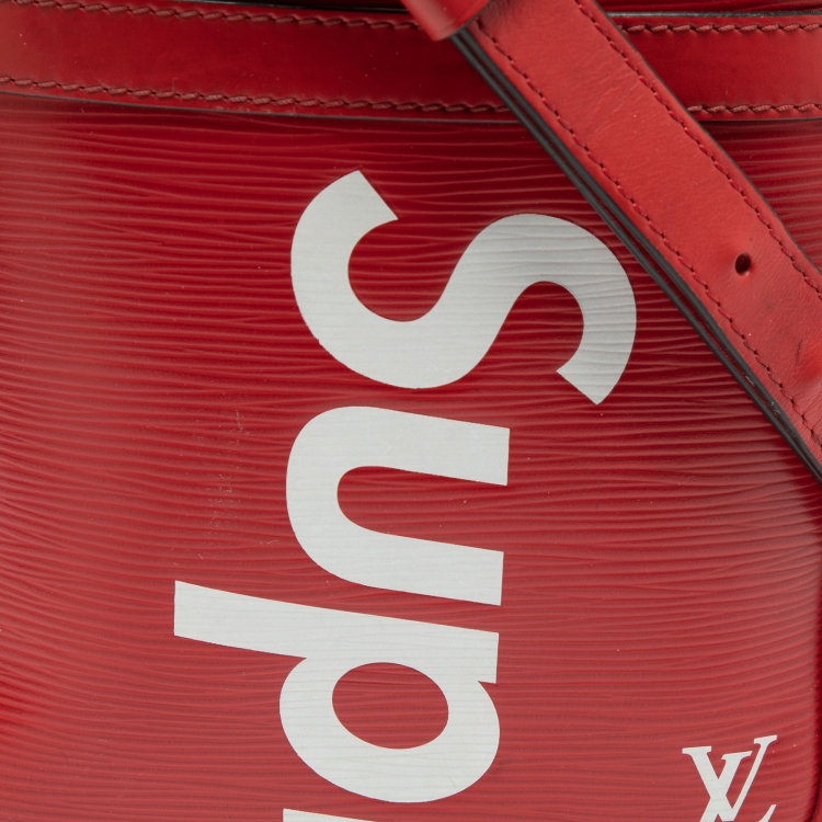 Pre Owned Louis Vuitton x Supreme Red Epi Leather Danube PM Bag