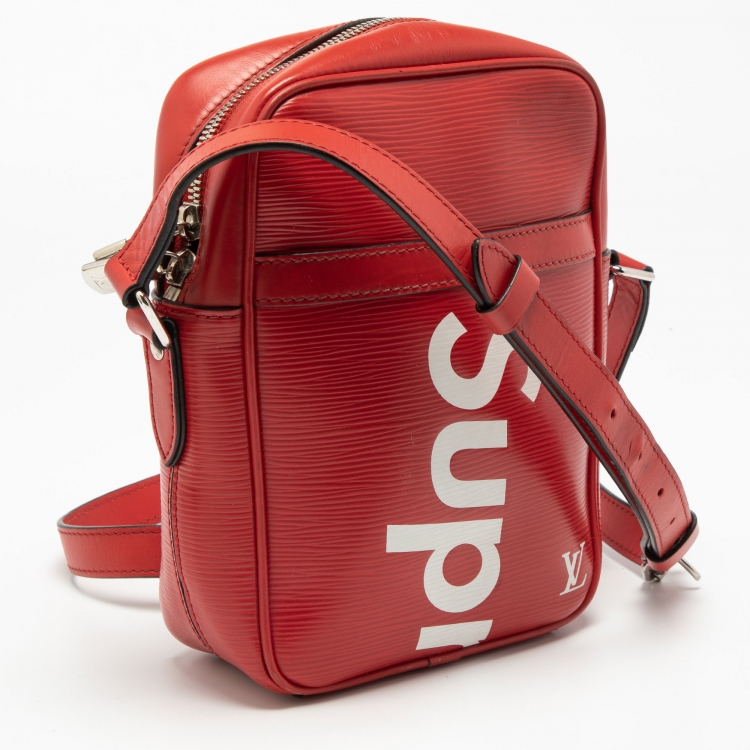 Pre Owned Louis Vuitton x Supreme Red Epi Leather Danube PM Bag