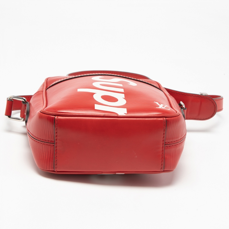 Pre Owned Louis Vuitton x Supreme Red Epi Leather Danube PM Bag