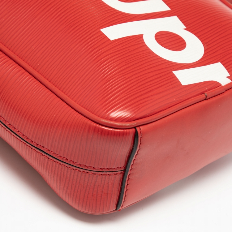 Pre Owned Louis Vuitton x Supreme Red Epi Leather Danube PM Bag