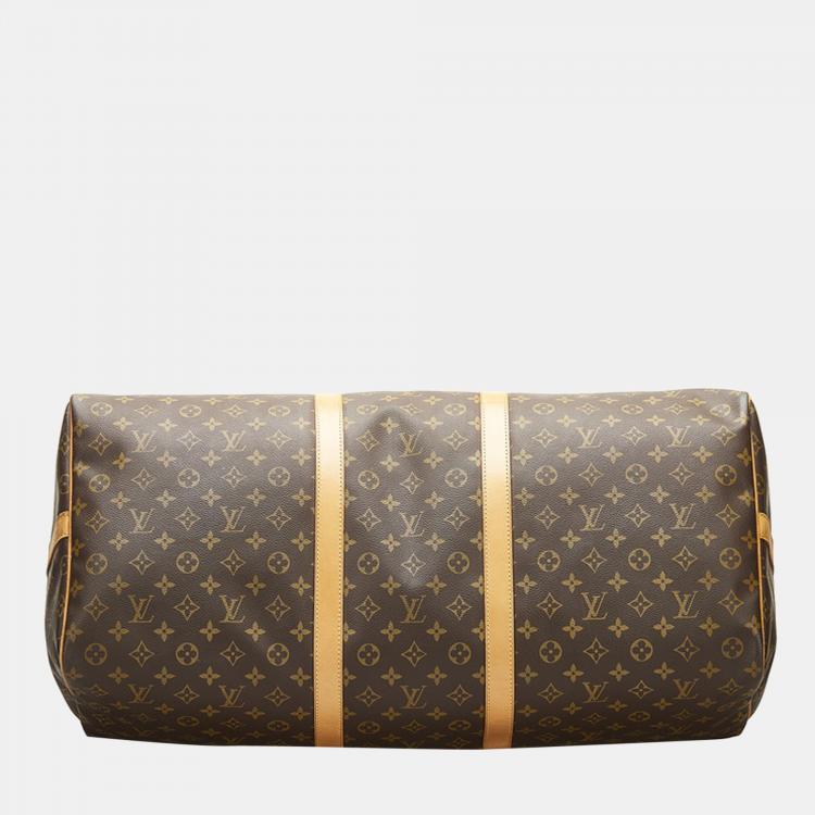 Pre Owned Louis Vuitton Brown Monogram Keepall Bandouliere 60