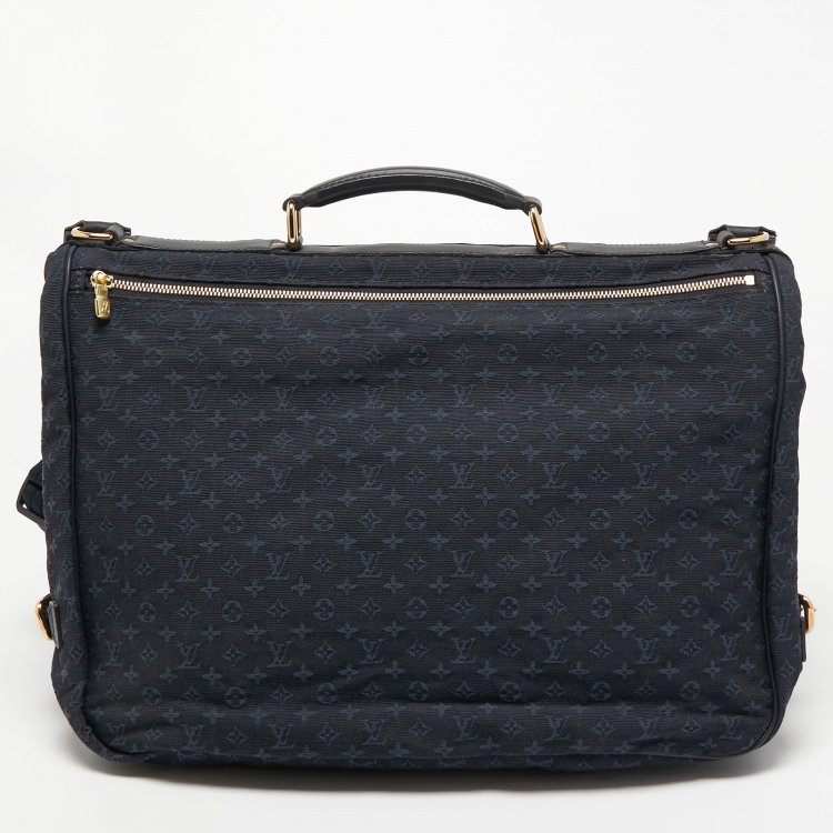 Pre Owned Louis Vuitton Navy Blue Mini Lin Maman Bag