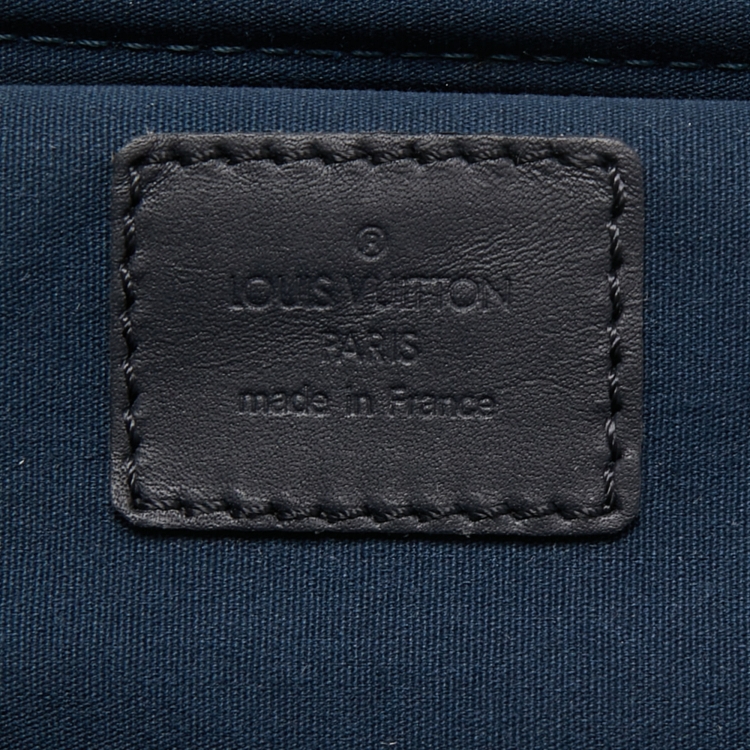 Pre Owned Louis Vuitton Navy Blue Mini Lin Maman Bag