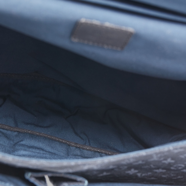 Pre Owned Louis Vuitton Navy Blue Mini Lin Maman Bag