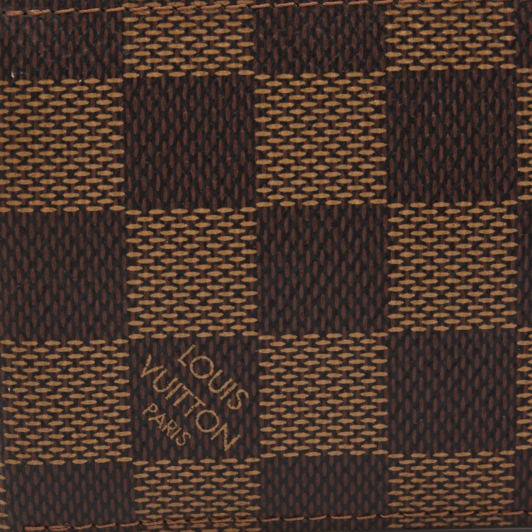 Pre Owned Louis Vuitton Damier Ebene Canvas Pince Card Holder 