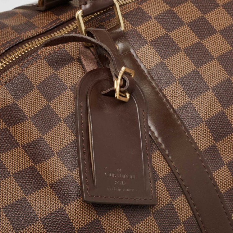 Pre Owned Louis Vuitton Damier Ebene Canvas Keepall Bandouliere 55 Bag