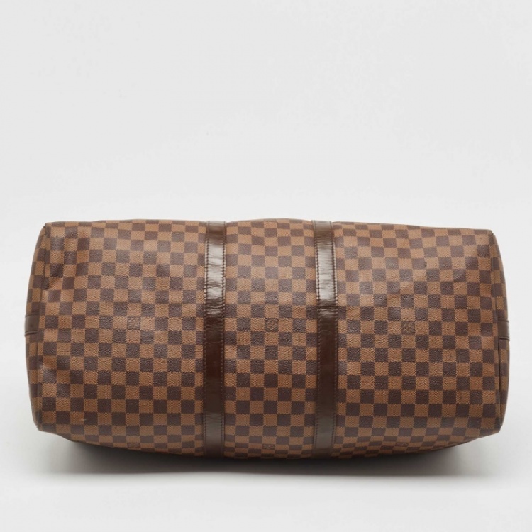 Pre Owned Louis Vuitton Damier Ebene Canvas Keepall Bandouliere 55 Bag