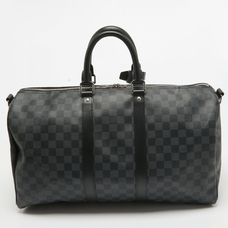 Pre Owned Louis Vuitton Damier Graphite Canvas Keepall Bandoulière 45