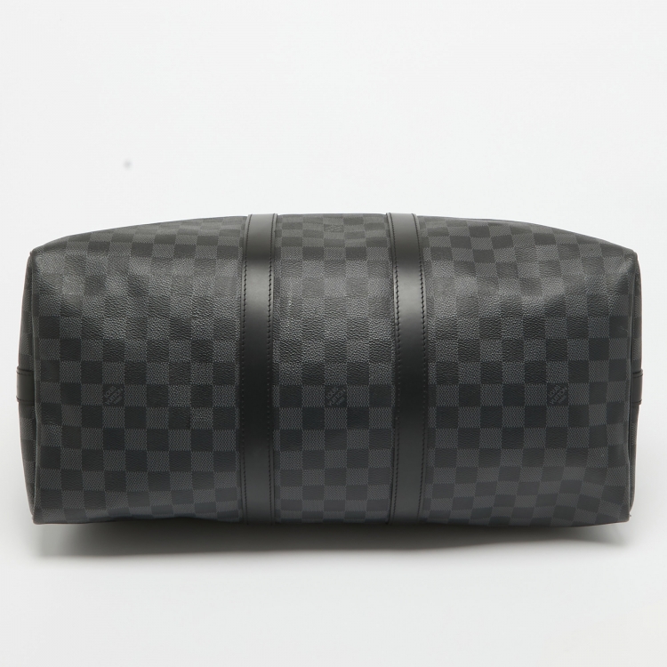 Pre Owned Louis Vuitton Damier Graphite Canvas Keepall Bandoulière 45