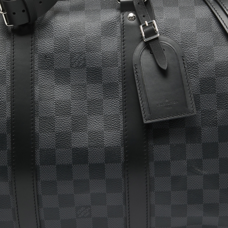 Pre Owned Louis Vuitton Damier Graphite Canvas Keepall Bandoulière 45
