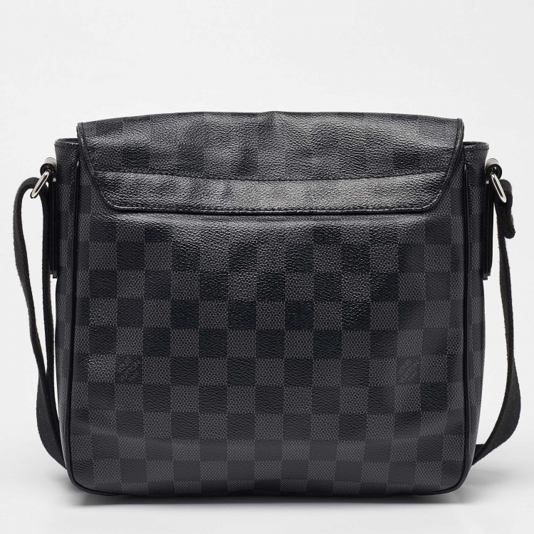 Pre Owned Louis Vuitton Damier Ebene Graphite Canvas District PM Bag