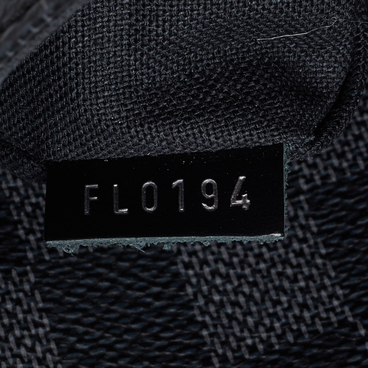 Pre Owned Louis Vuitton Damier Ebene Graphite Canvas District PM Bag