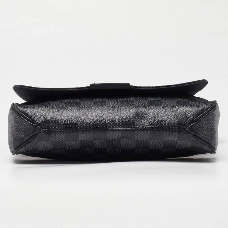 Pre Owned Louis Vuitton Damier Ebene Graphite Canvas District PM Bag